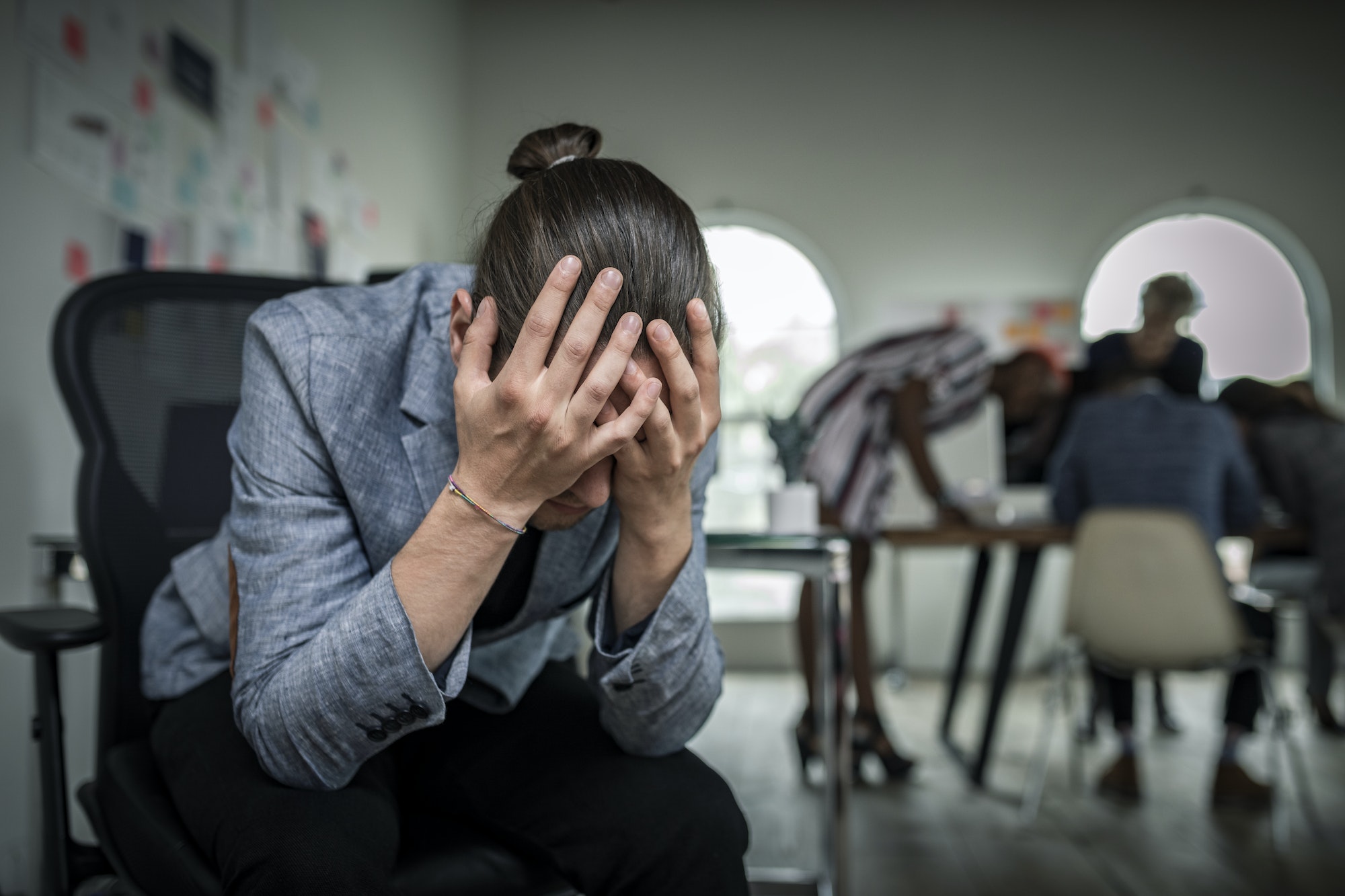 man having an anxiety attack